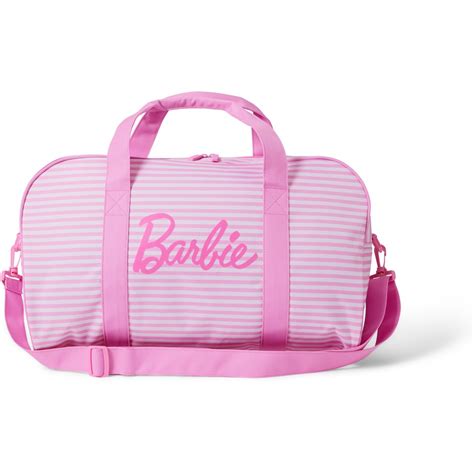 Barbie Striped Duffle Bag Pink Big W