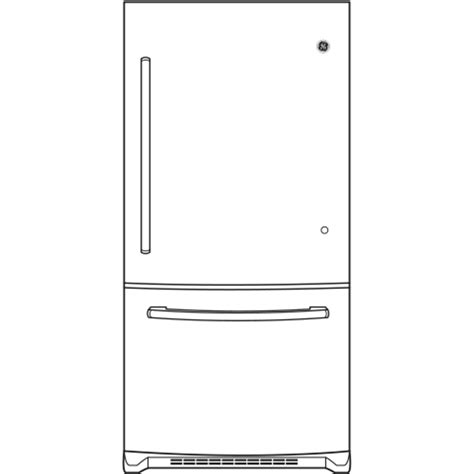 Ge® Energy Star® 210 Cu Ft Bottom Freezer Refrigerator Gbe21dgkww