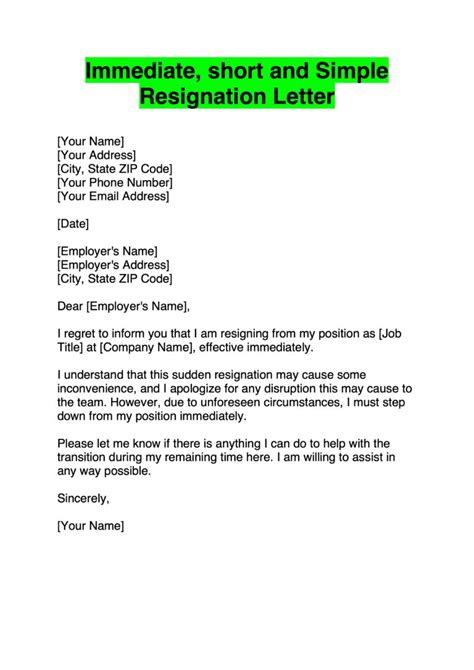 Resignation Letter Examples Resumeviking Com