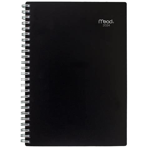 Mead Basic 2024 15 Month Weekly Monthly Planner Black Small 5 12 X 8 12