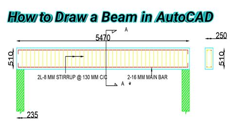 How To Draw A Beam In Autocad Youtube