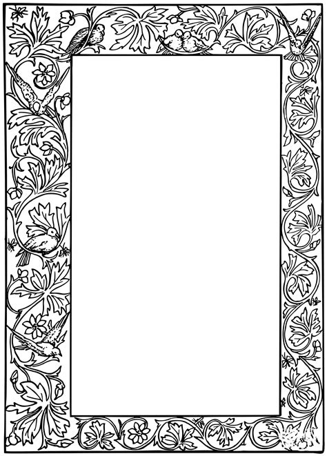 Vintage Leafy Frame Coloring Page Colouringpages