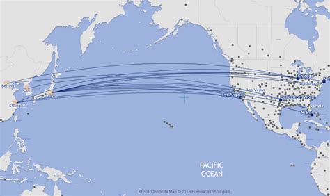American Airlines Route Map Asia