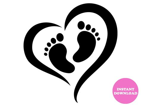 Baby Feet With Heart Svg Baby Feet Crafts Baby Feet Cricut Baby Shower
