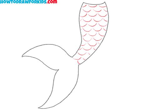 How To Draw A Mermaid Tail Easy Drawing Tutorial For Kids
