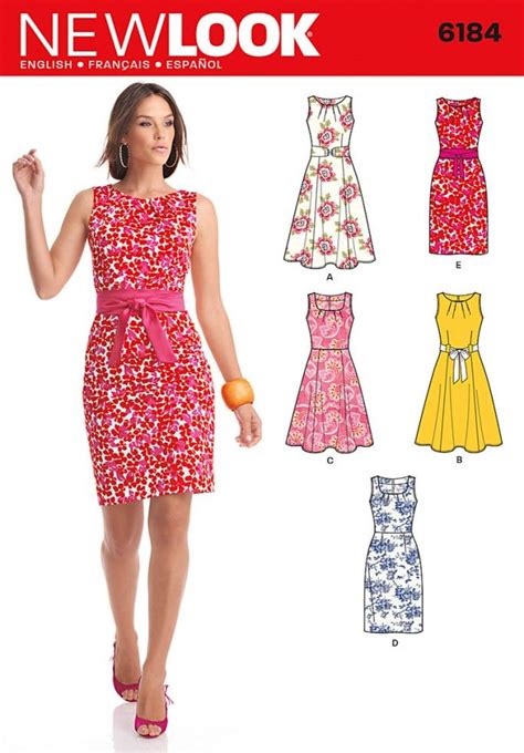 New Look Ladies Sewing Pattern 6184 Pleated Neckline Dresses Sewing