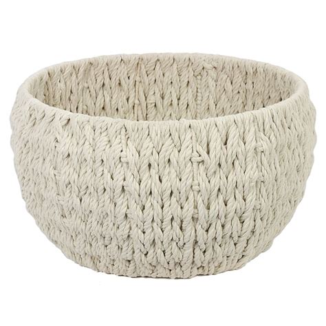 Ivory Cotton Rope Storage Basket Large