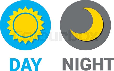 Sun And Moon In Sky Day And Night Vector Stock Vector Colourbox