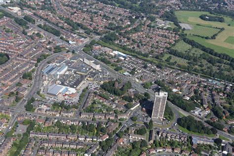 Aerial photography of Stretford Mall Shopping Centre Barton road ...