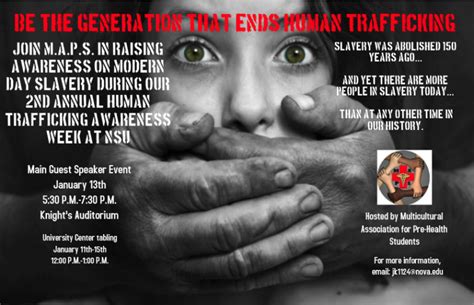 Human Trafficking Awareness Week Be The Generation That Ends Modern Day Slavery Nsu Sharkfins