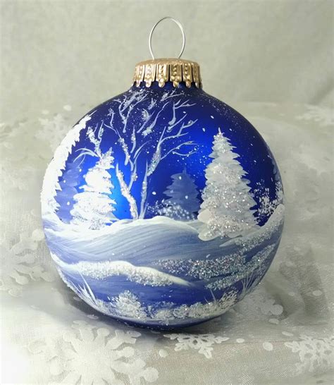Winter Sceneblue Winter Trees And Snow Royal Blue Bulb All Around