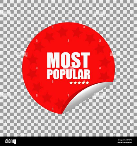 Most Popular Sticker With Stars On The Red Background Vector Design