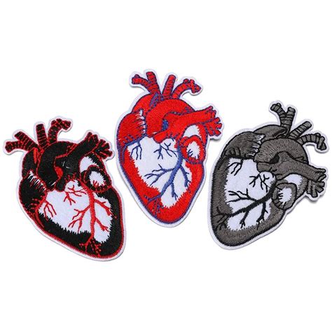 heart embroidery patch for clothing punk motif iron on patches diy badge garment decoration in