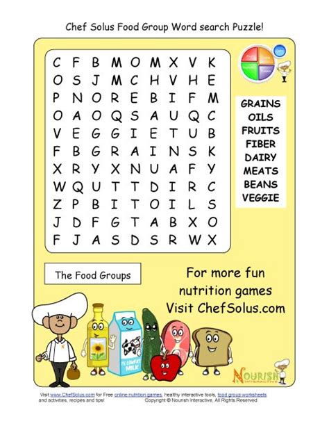 Printable Word Search Puzzle Food Groups