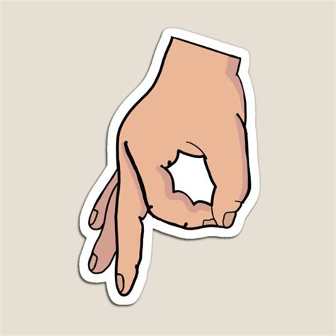 The Circle Game Hand Finger Punch Illustration Magnet For Sale By