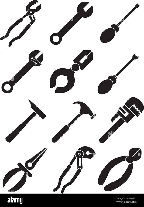 Tools Icons Black And White Stock Vector Image And Art Alamy