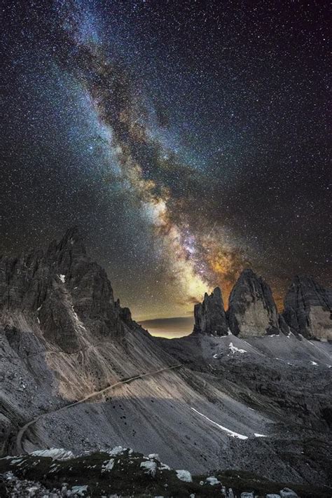 Milky Way Over Lavaredo Auronzomisurina Dolomites Trecimedilavaredo