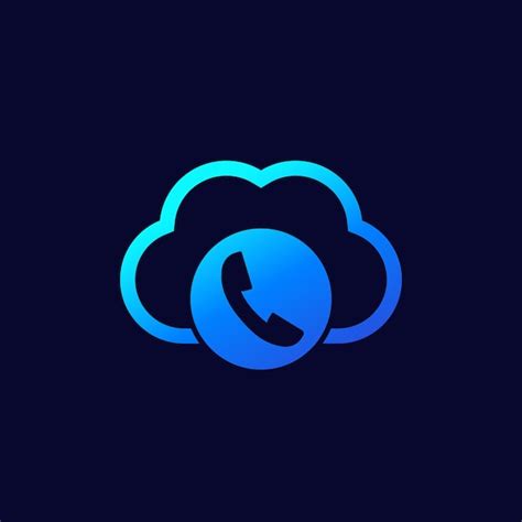 Premium Vector Voip Telephony Icon With Cloud