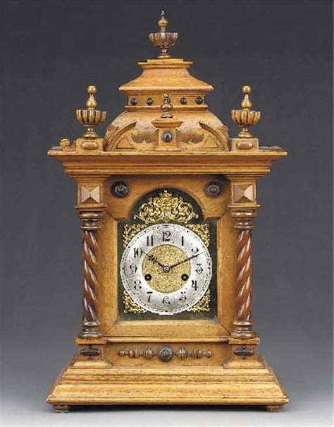 A German Walnut Striking Mantel Clock Early 20th Century