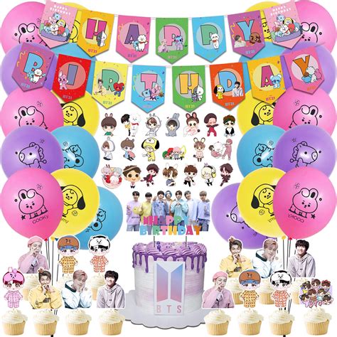 Buy 100 Pcs Bt21 Birthday Party Supplies Birthday Supplies For Bangtan
