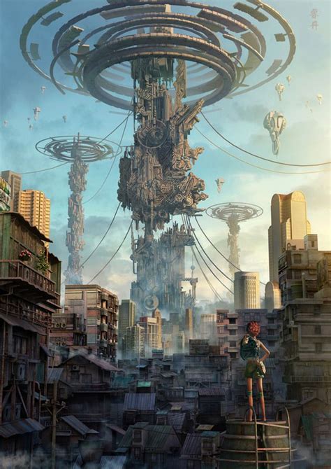 00110011 Cyberpunk Art Futuristic City Science Fiction Art