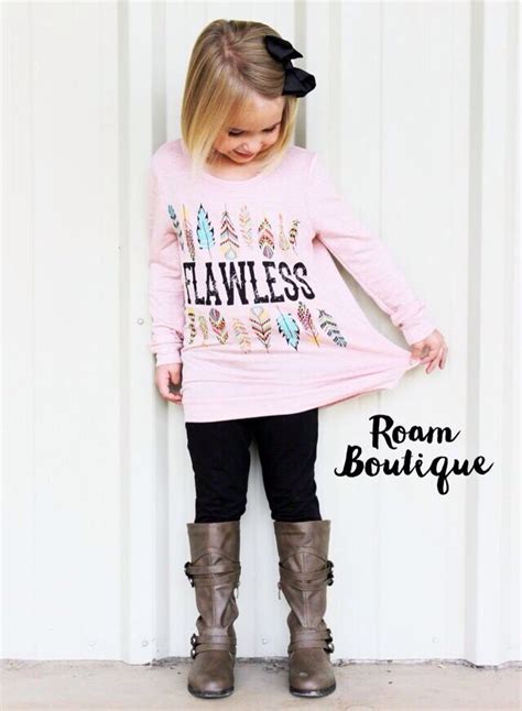 Little Girls Boutique Fashion Outfit Clothing Feather And Flawless