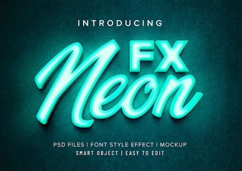 Premium Psd 3d Neon Font Style Effect Mockup