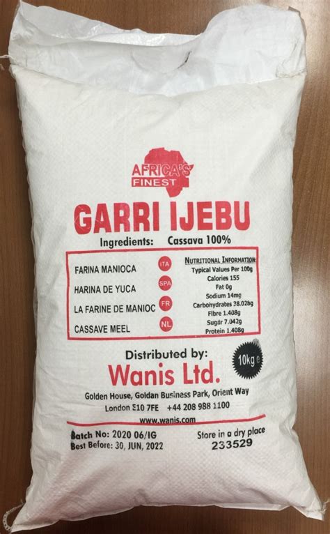Ijebu Cassava Dara Gari 10kg Lédig Africas Finest