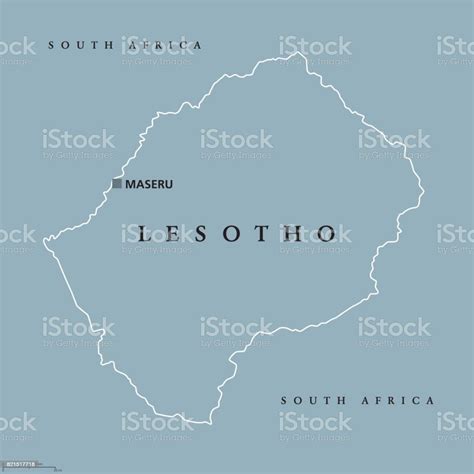 Lesotho Political Map Stock Illustration Download Image Now Africa