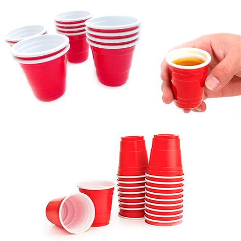 100 Mini Red Cups 2oz Plastic Shot Glasses Jello Jelly Drink Party