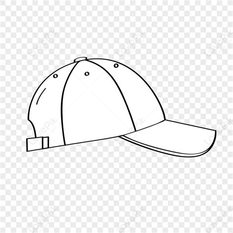 Baseball Cap Stick Figure Black And White Baseball Cap Line Png