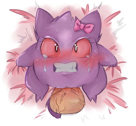 Rule 34 Blush Bow Crying Eyelashes Faceless Male Female Gengar Ghost Human Interspecies
