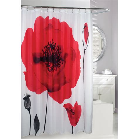Poppy Explosion Fabric Shower Curtain Moda At Home