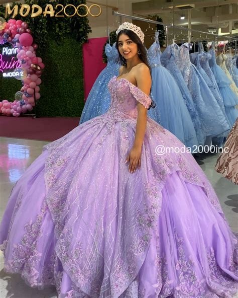 Beautiful Glittery Lilac Off The Shoulder Quince Dress Lavender Quinceanera Dresses Quince
