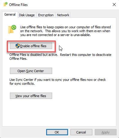 How To Enable Or Disable Offline Files Windows