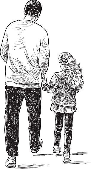 Ilustración De Padre E Hija En Un Paseo Y Más Vectores Libres De
