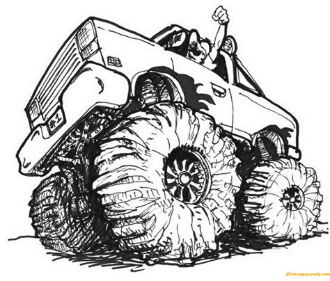 Monster Truck Gigante Para Colorear Monster Truck Coloring Pages