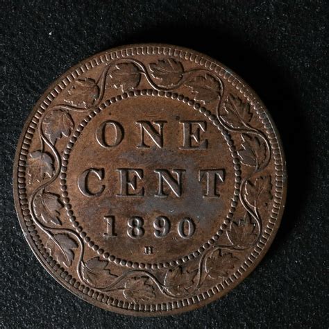 1 Cent 1890h Canada One Penny Copper Coin Large Queen Victoria C ¢ Ef