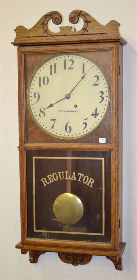 Seth Thomas Oak Office 6 Regulator Wall Clock Price Guide