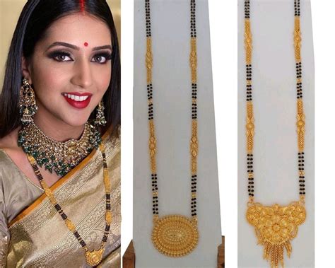 Gold Long Chain Mangalsutra Pendant Gold Mangalsutra Set India
