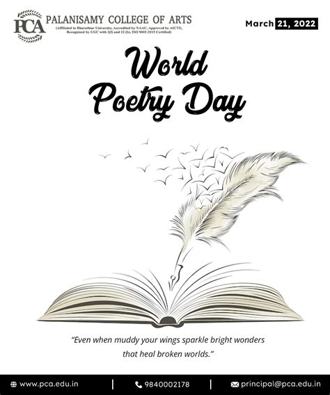 World Poetry Day Palanisamy College Of Arts