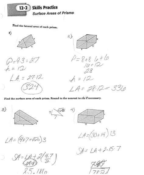 Surface area and volume castle answer key. Math Classes Spring 2012: Geometry HW Quiz 12.2