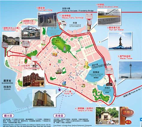 Macau Tourist Spots Map Islands With Names