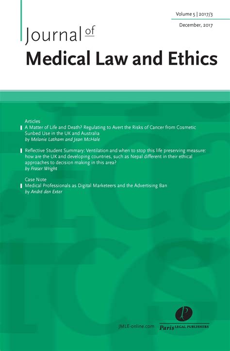 Journal Of Medical Law And Ethics Jmle