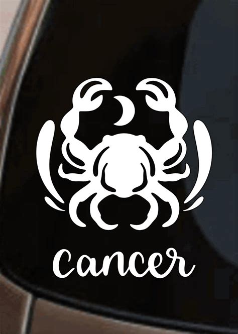 Cancer Crab Decal Zodiac Sign Symbol Star Moon Astrology Etsy