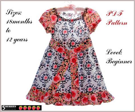 Ruffle Peasant Dress Pattern For Girls Toddler Sewing Pdf Etsy