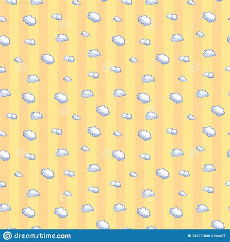 Doodle Clouds Pattern Hand Drawn Colorful Seamless Background With