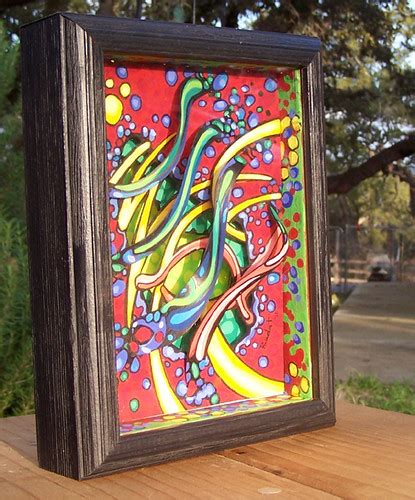 3d Shadowbox Art Layered Paper Painted With Gouache 5 X 7 Susan