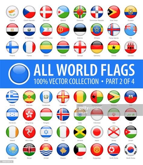 World Flags Vector Round Glossy Icons Part 2 Of 4 High Res Vector
