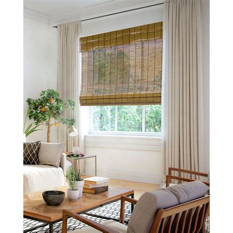 Chicology Cordless Bamboo Roman Shade Fox Room Darkening 34w X 64h